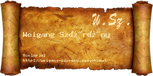 Weigang Szörény névjegykártya